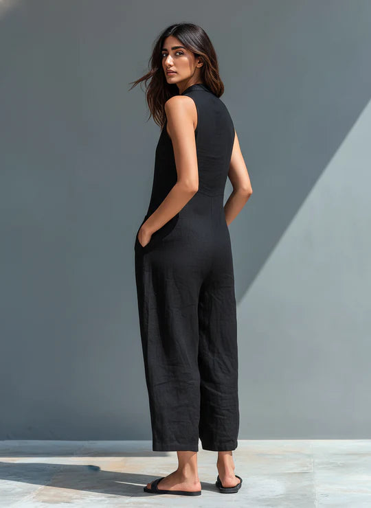 Silvia - Peto minimalista sin mangas de mezcla de lino